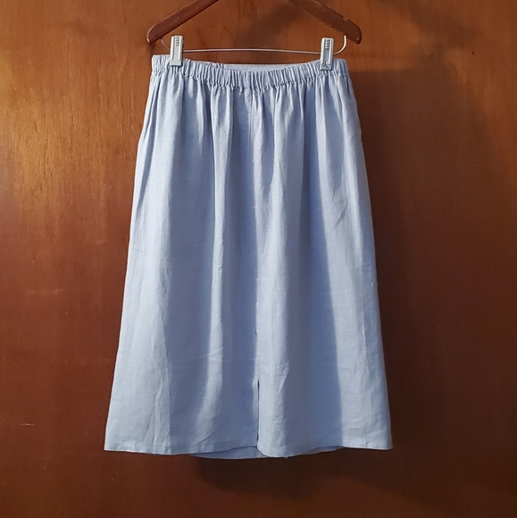 Cotton Knit Jean Skirt in Flax